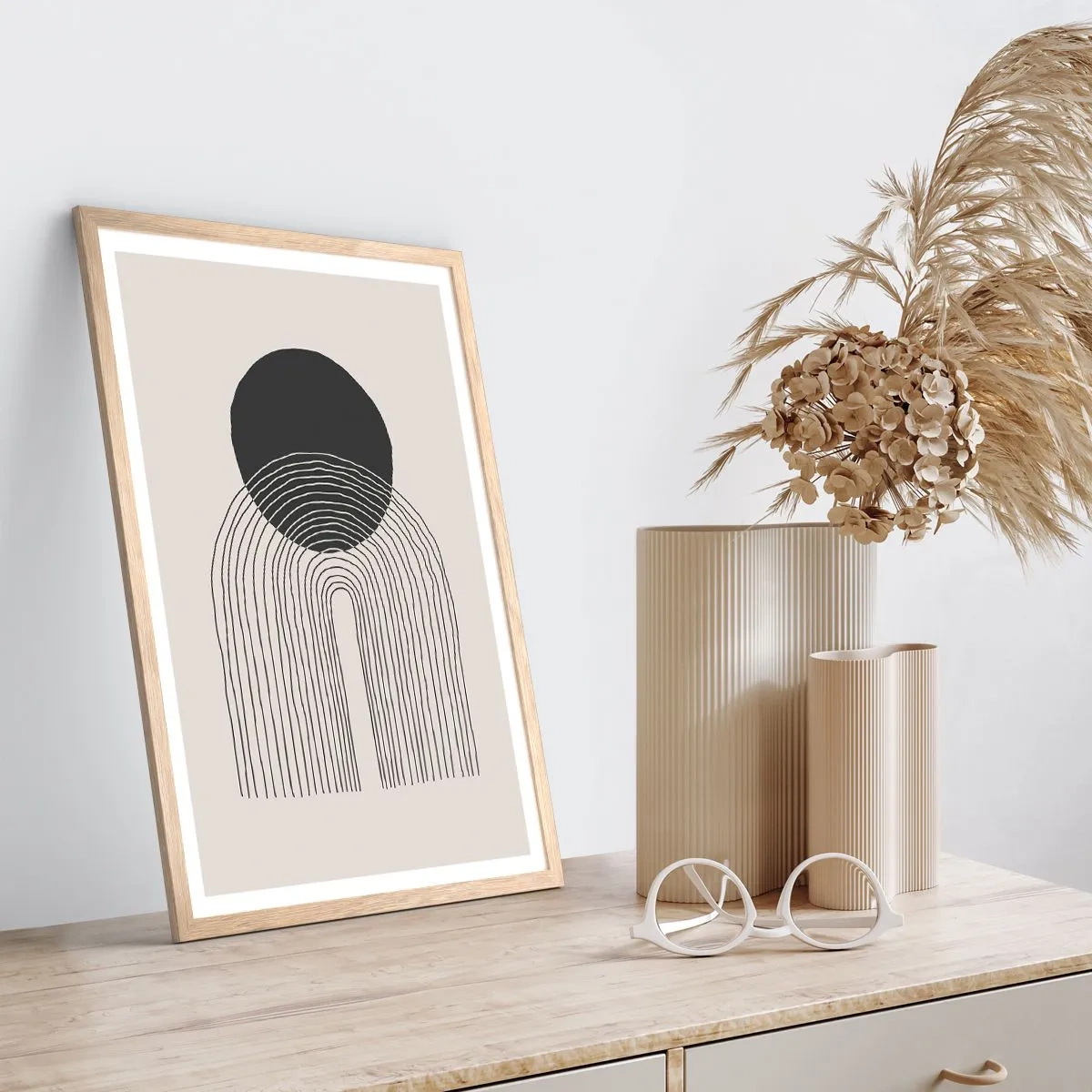 Poster in einem Rahmen aus heller Eiche - Zittern und Vertrauen - 70x100 cm