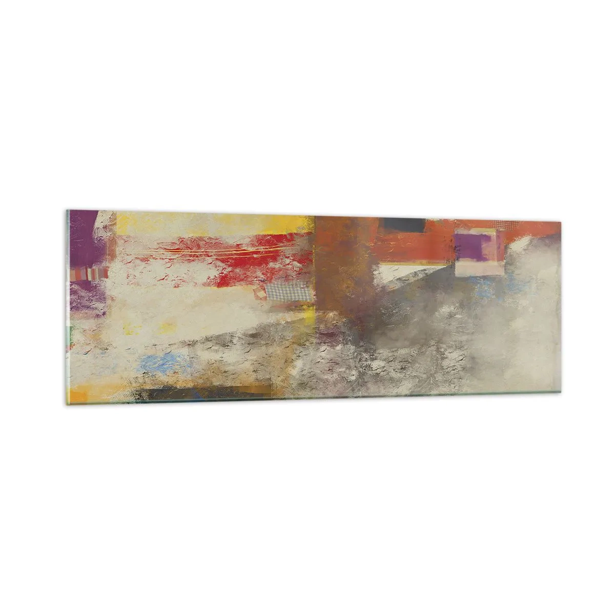 Glasbild - Bild auf glas - Geometrie der Farben - 90x30 cm