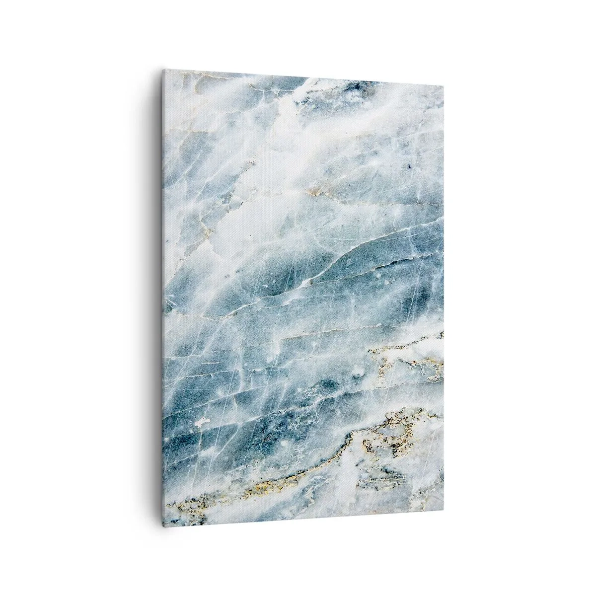Bild auf Leinwand - Leinwandbild - Marmorstruktur in Blau- und Weißtönen - 70x100cm - Eiswelt - Moderne Wanddekoration für Wohnzimmer und Schlafzimmer ARTTOR