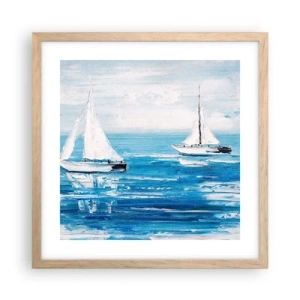 Poster in einem Rahmen aus heller Eiche - Mit Freund an der Seite - 40x40 cm