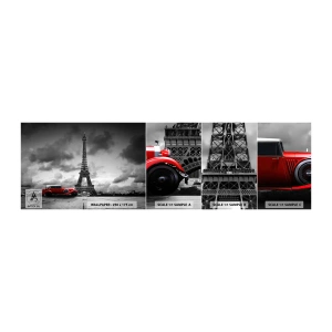 Fototapetenmuster Standard Eco - Vor nicht allzu langer Zeit in Paris - Automobil, Eiffelturm, Paris - 100x30 cm