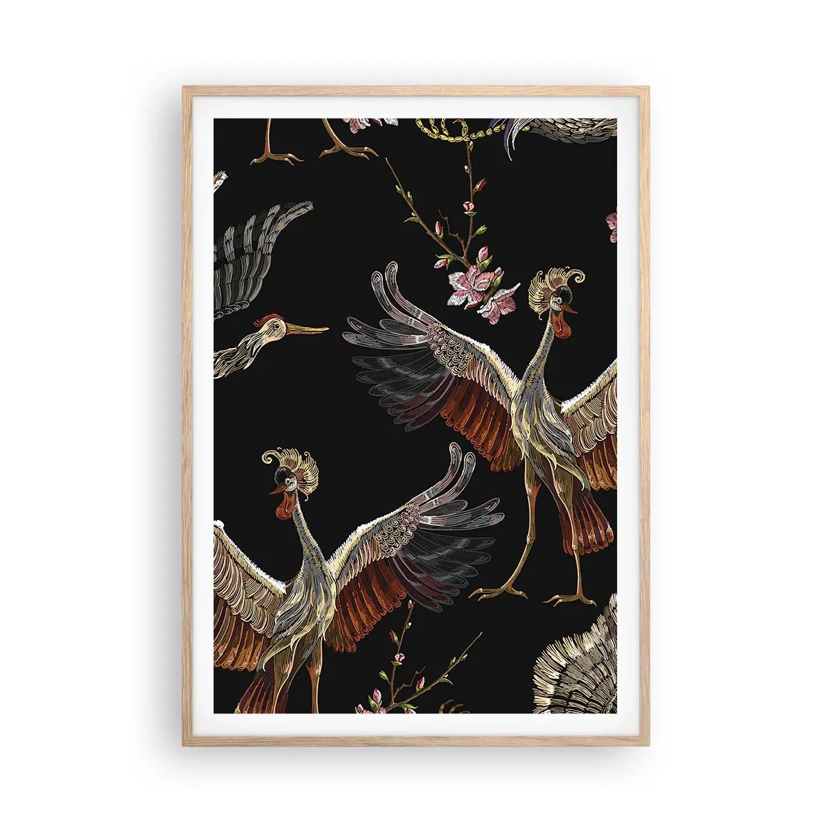 Poster in einem Rahmen aus heller Eiche - Märchenvogel - 70x100 cm