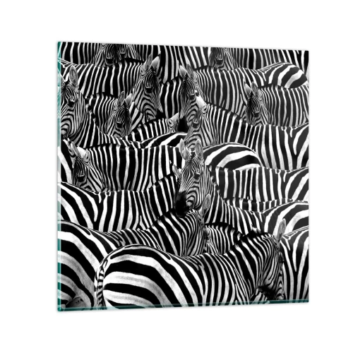 Glasbild - Bild auf glas - Gestreiftes Gruppenportrait - 50x50 cm