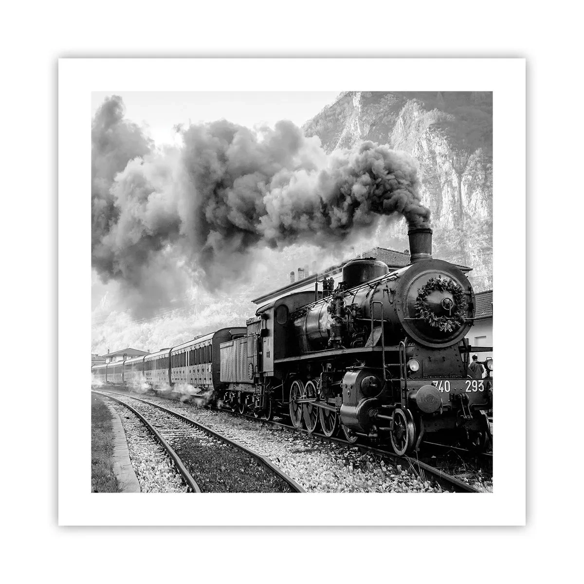 Poster - Steht am Bahnhof ... - 50x50 cm