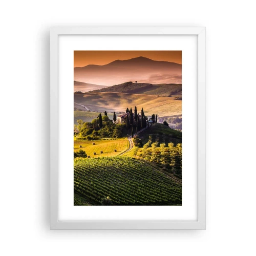 Poster in einem weißen Rahmen - Arkadien - die toskanische Landschaft - 30x40 cm