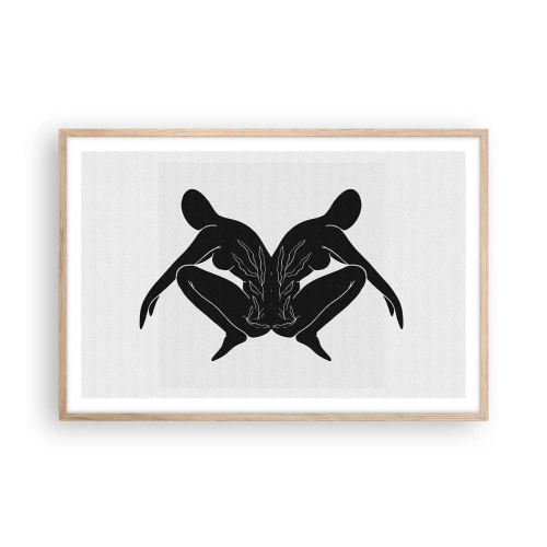 Poster in einem Rahmen aus heller Eiche - Gemeinsame Seele - 91x61 cm