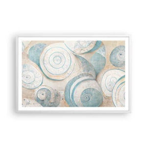 Poster in einem weißen Rahmen - Was verbirgt sich in der Muschel? - 91x61 cm