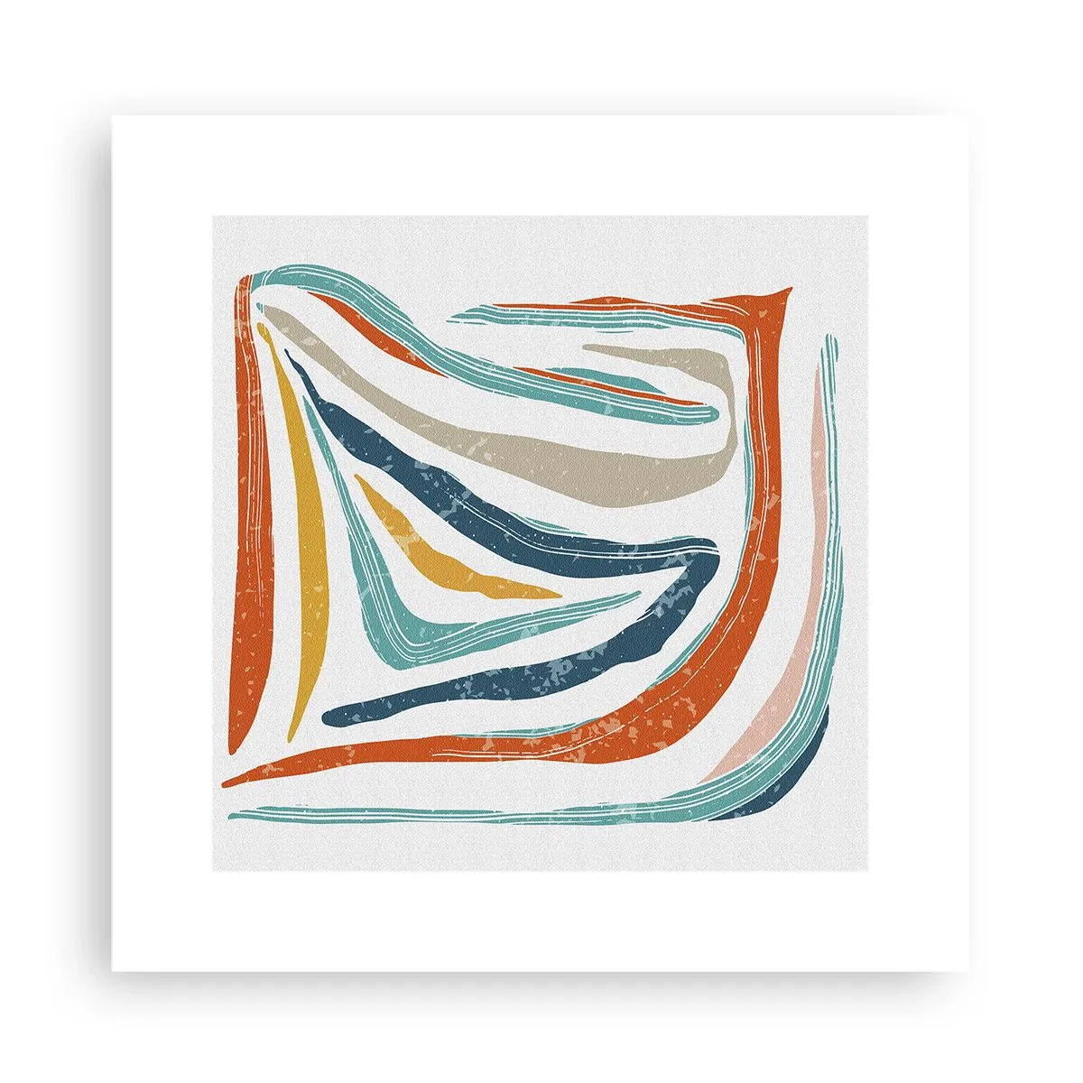 Poster - Abstraktion mit einem freundlichen Lächeln - 30x30 cm