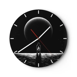 Wanduhr - Glasuhr - Angesicht zu Angesicht - 40x40 cm