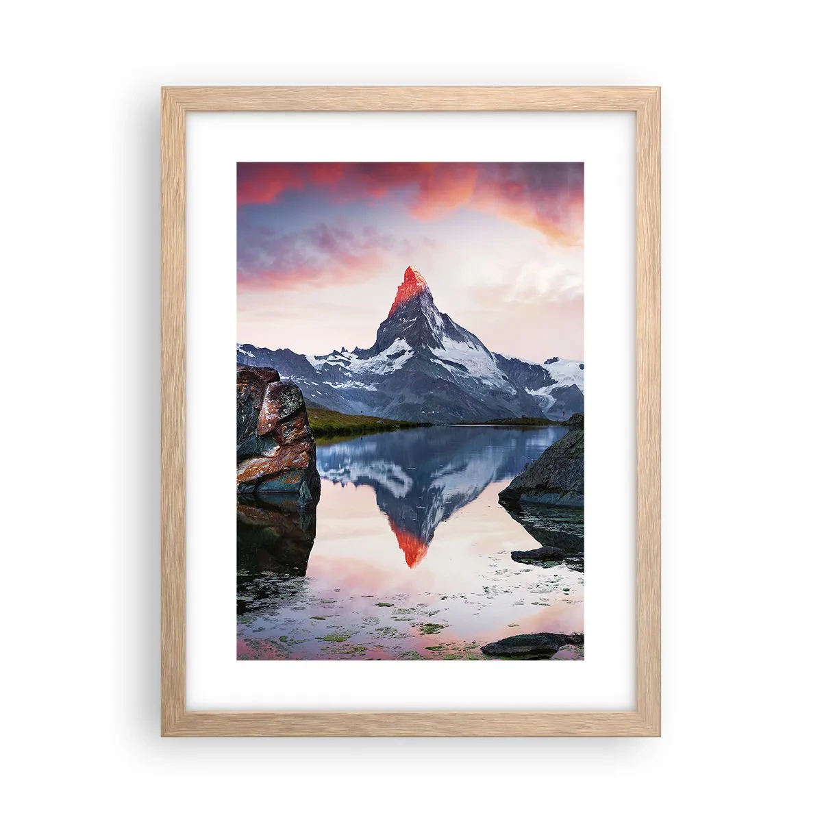 Poster in einem Rahmen aus heller Eiche - Das Herz der Berge ist heiß - 30x40 cm