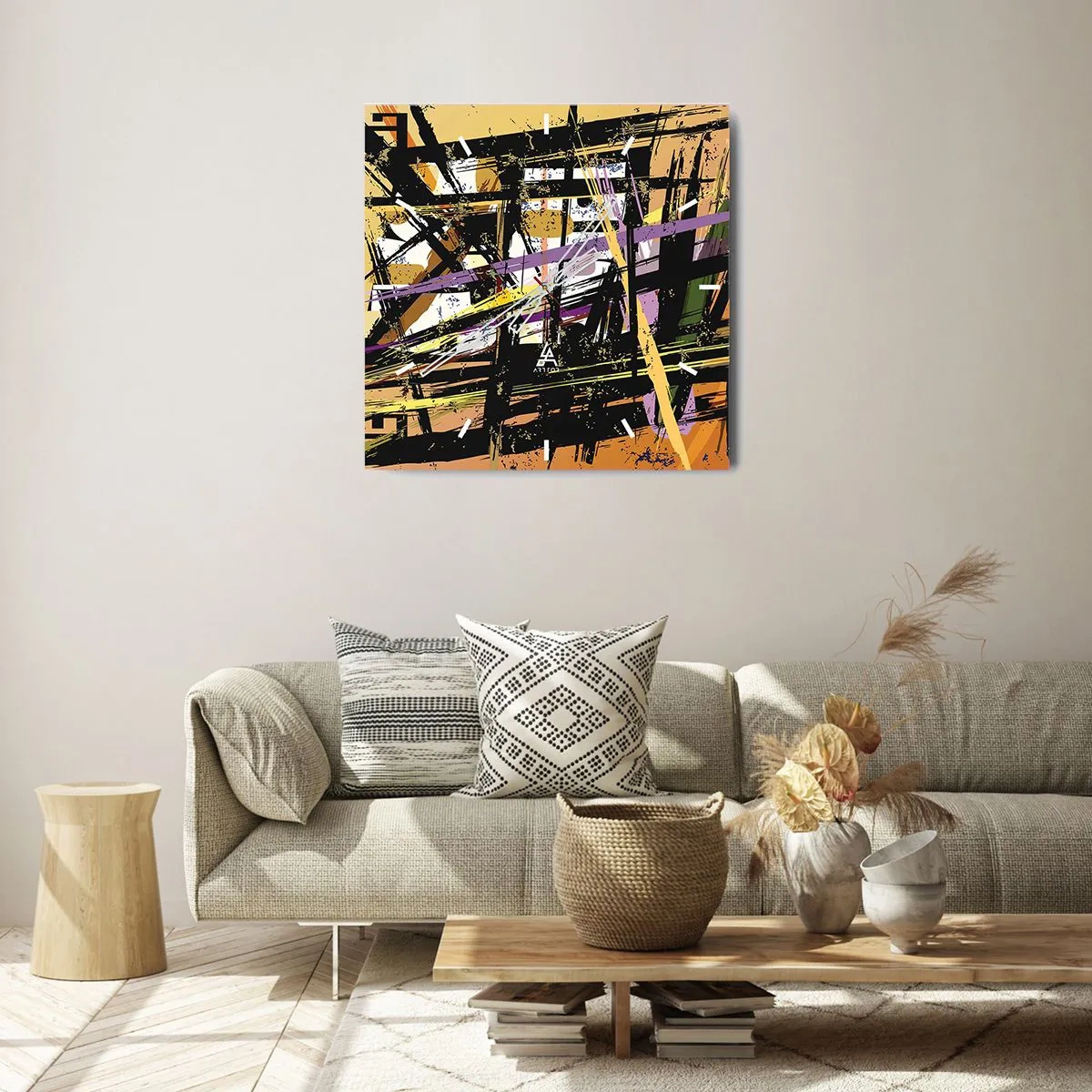 Wanduhr - Glasuhr - Ein scharfer Schnitt - 30x30 cm