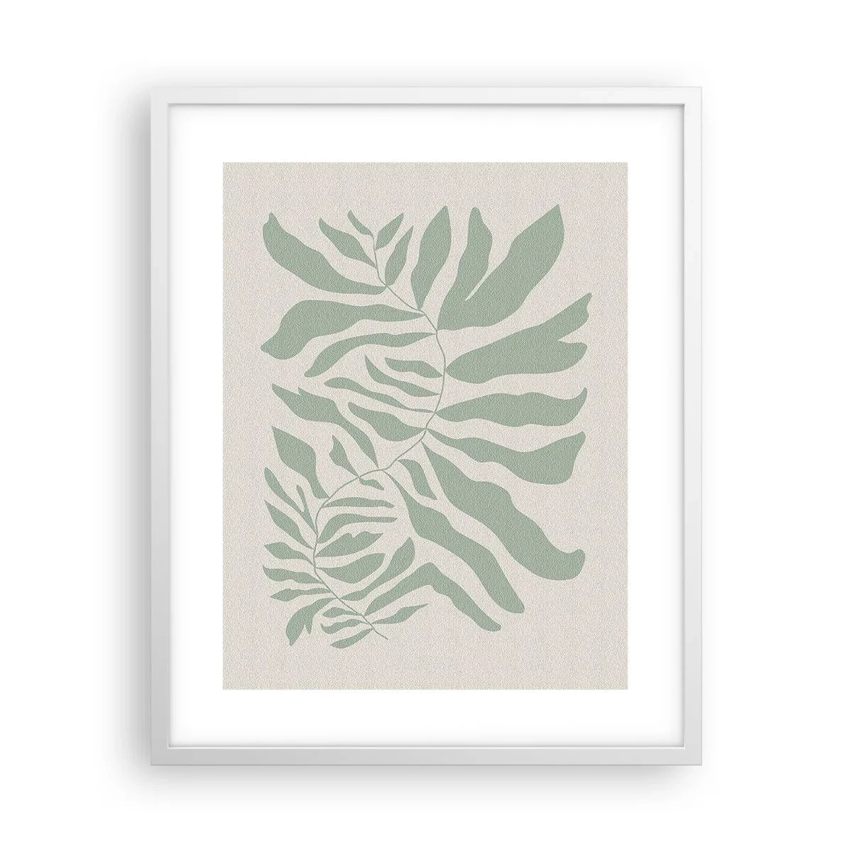 Poster in einem weißen Rahmen - Smaragdzweig - 40x50 cm