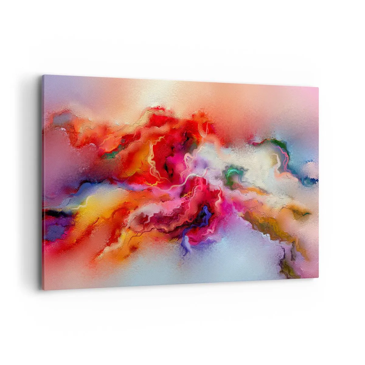 Bild auf Leinwand - Leinwandbild - Bunte Abstraktion mit dynamischer Komposition - 100x70cm - Wie man Träume fängt - rauchen - Moderne Wanddekoration für Wohnzimmer und Schlafzimmer ARTTOR