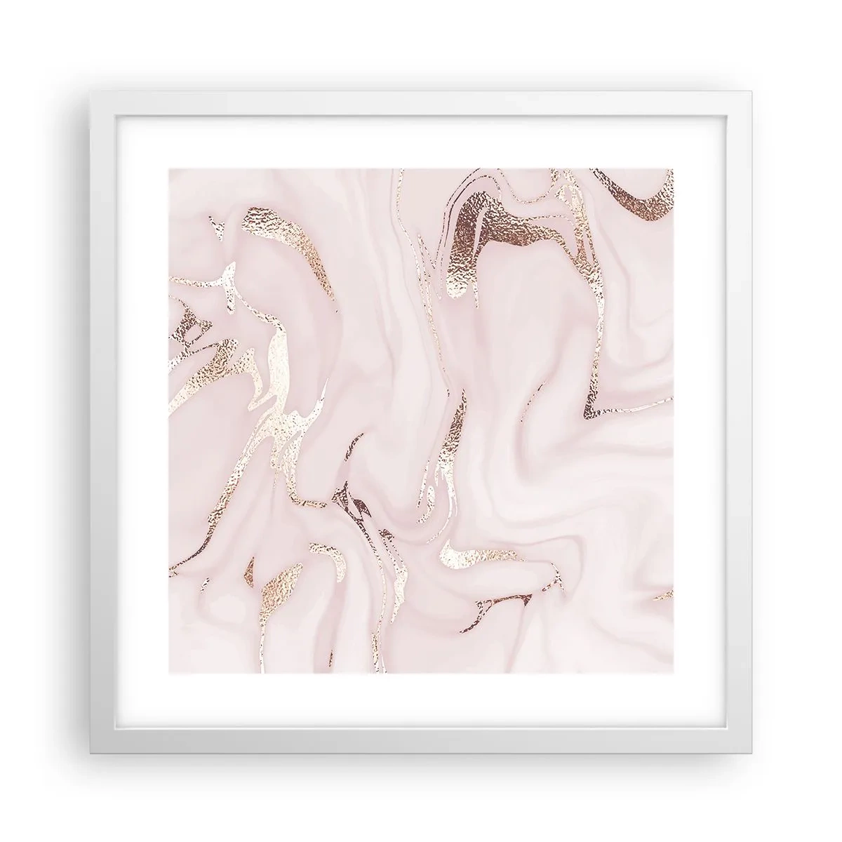 Poster in einem weißen Rahmen - In einem rosa Schal - 40x40 cm