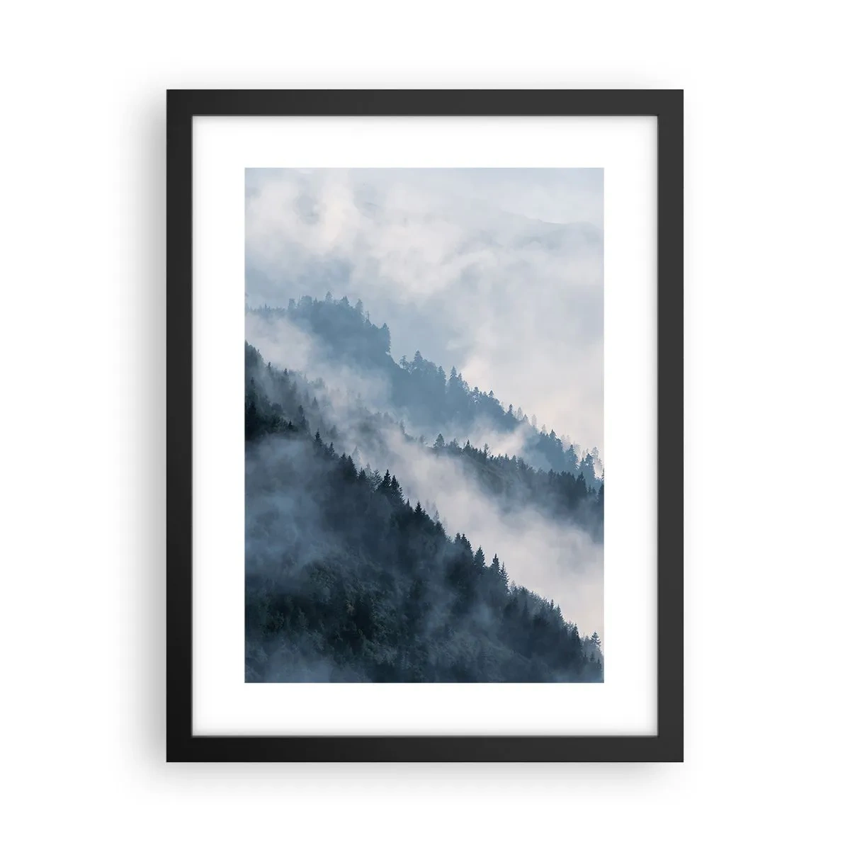 Poster in einem schwarzem Rahmen - Mystik der Berge - 30x40 cm