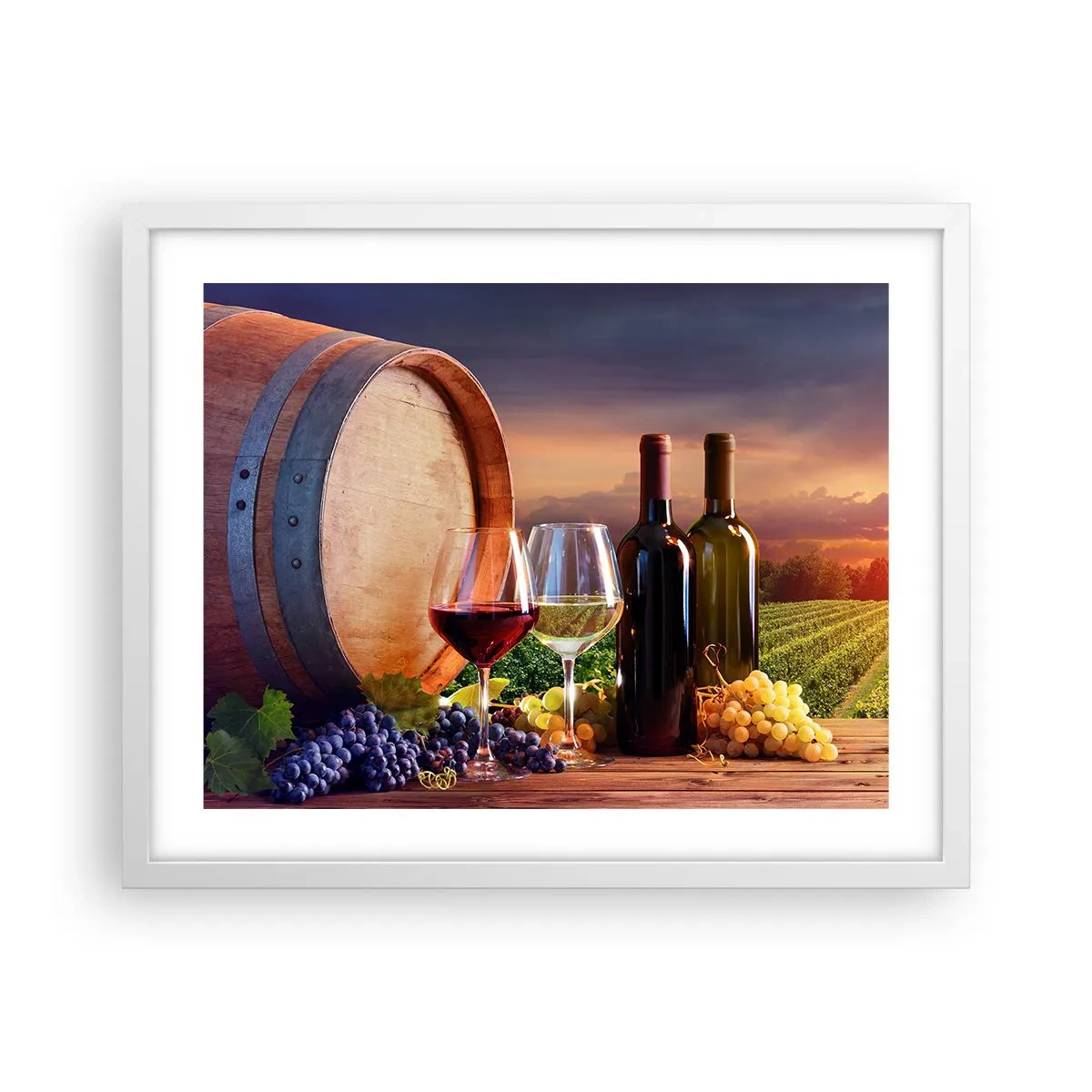 Poster in einem weißen Rahmen - Hier schmeckt das Leben - 50x40 cm