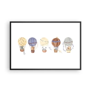 Poster in einem schwarzem Rahmen - Freunde auf Reise - 91x61 cm