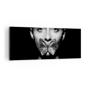 Bild auf Leinwand - Leinwandbild - Schmetterlingskuss - 100x40 cm