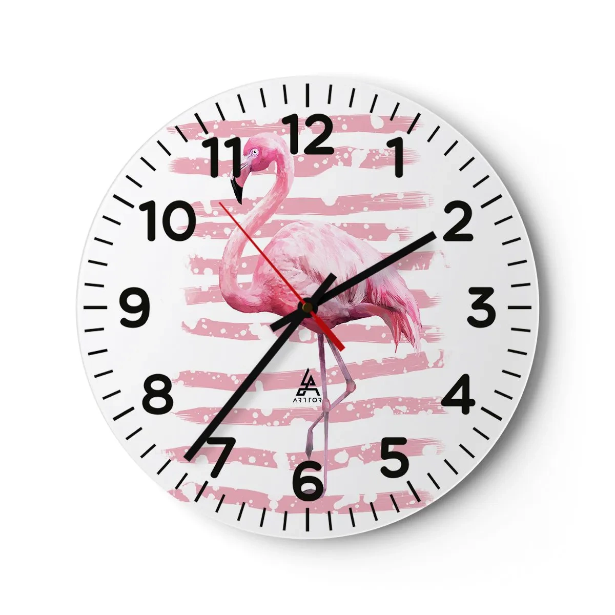 Wanduhr - Glasuhr - In Würde, aber in Pink - 40x40 cm