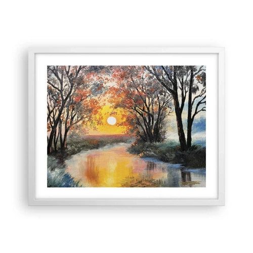 Poster in einem weißen Rahmen - Herbststimmung - 50x40 cm