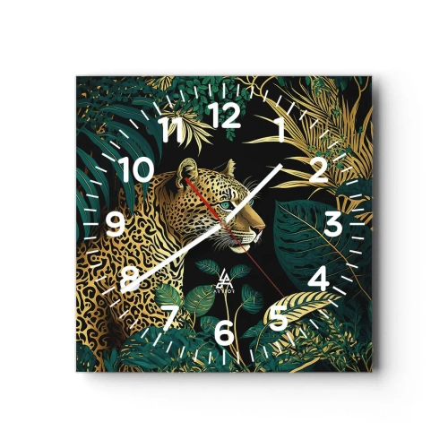 Wanduhr - Glasuhr - Gastgeber im Dschungel - 40x40 cm