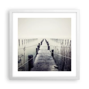 Poster in einem weißen Rahmen - Tauchen Sie in Ruhe ein - 40x40 cm