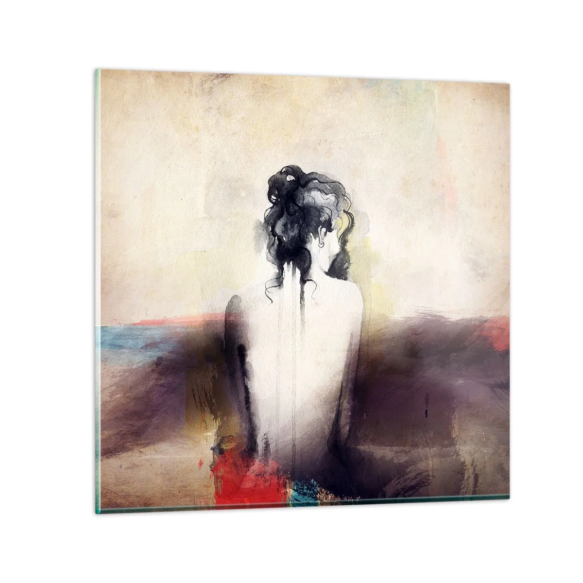 Glasbild - Bild auf glas - Glatte Linien, ovale Formen - 60x60 cm
