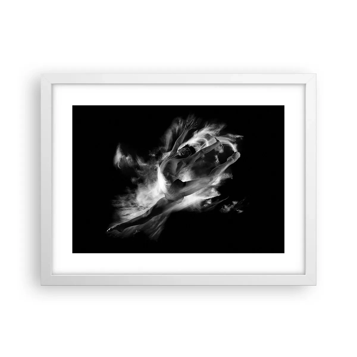 Poster in einem weißen Rahmen - Im Flug hängen geblieben - 40x30 cm