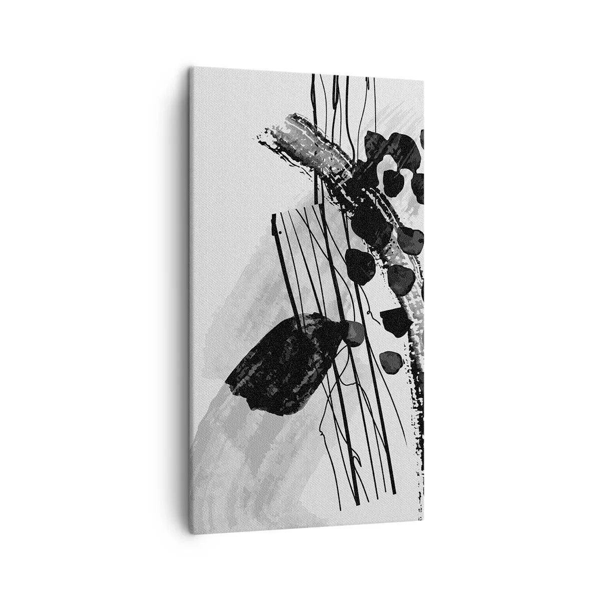Bild auf Leinwand - Leinwandbild - Organische Schwarz-Weiß-Abstraktion - 45x80 cm
