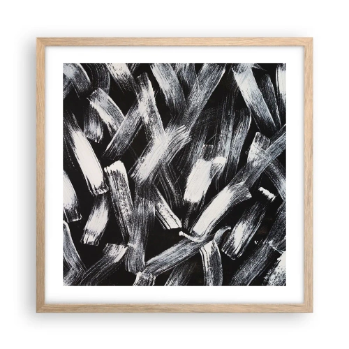 Poster in einem Rahmen aus heller Eiche - Abstraktion im industriellen Geist - 50x50 cm