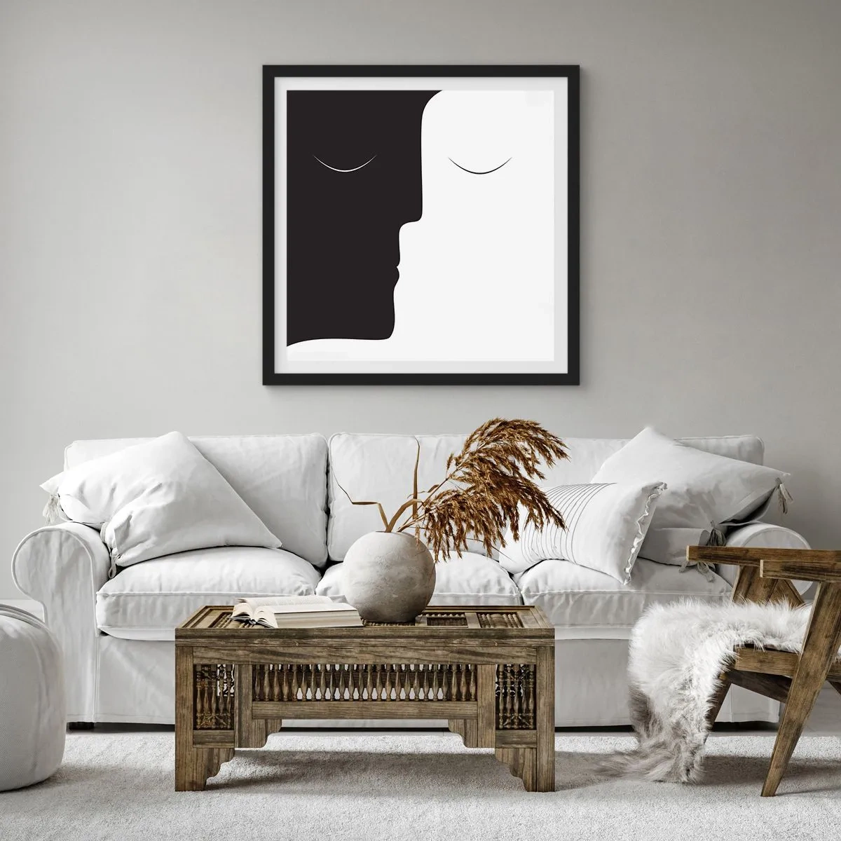 Poster in einem schwarzem Rahmen - Einheit der Gegensätze - 30x30 cm