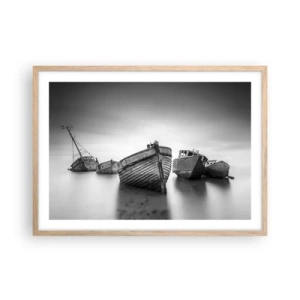 Poster in einem Rahmen aus heller Eiche - Nur Erinnerungen ... - 70x50 cm