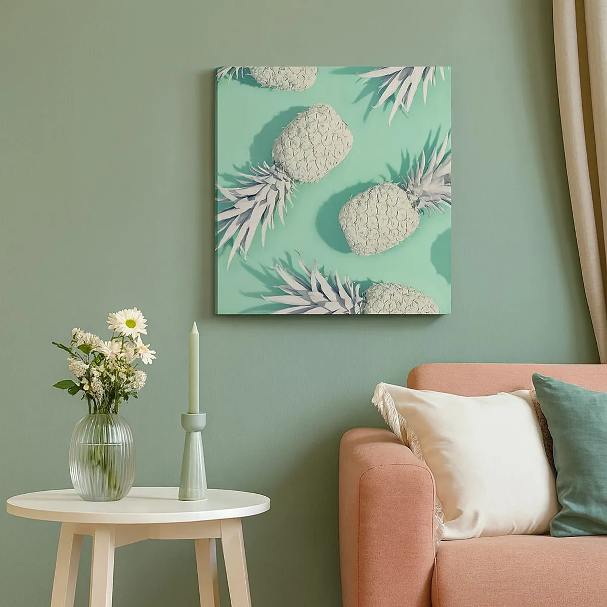 Bild auf Leinwand - Leinwandbild - Das passt gut zu Minze - 30x30 cm