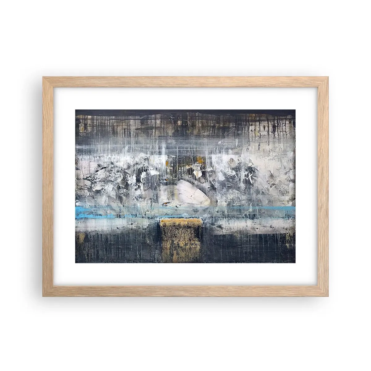 Poster in einem Rahmen aus heller Eiche - Wie auf Eis, wie nach Dezember - 40x30 cm