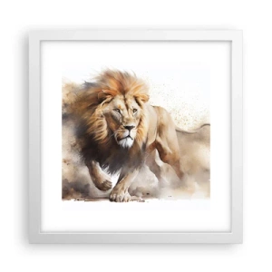 Poster in einem weißen Rahmen - Der König zog um - 30x30 cm