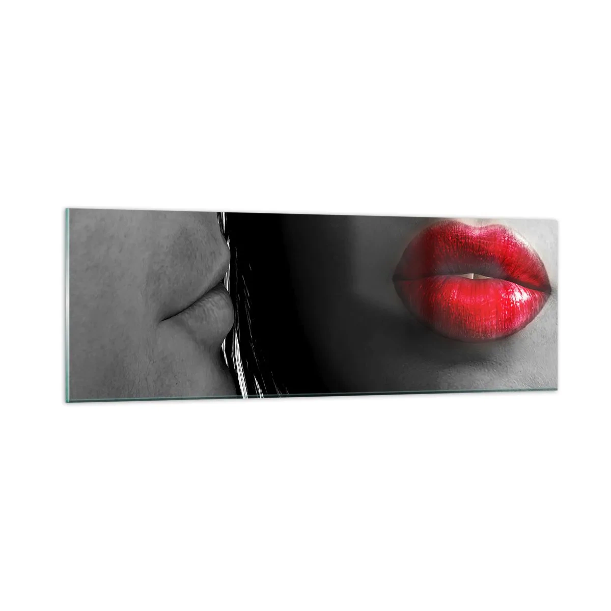 Glasbild - Bild auf glas - Gesicht am Gesicht - 90x30 cm