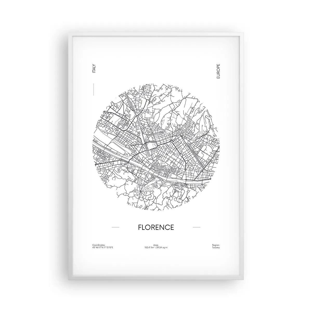 Poster in einem weißen Rahmen - Anatomie von Florenz - 70x100 cm