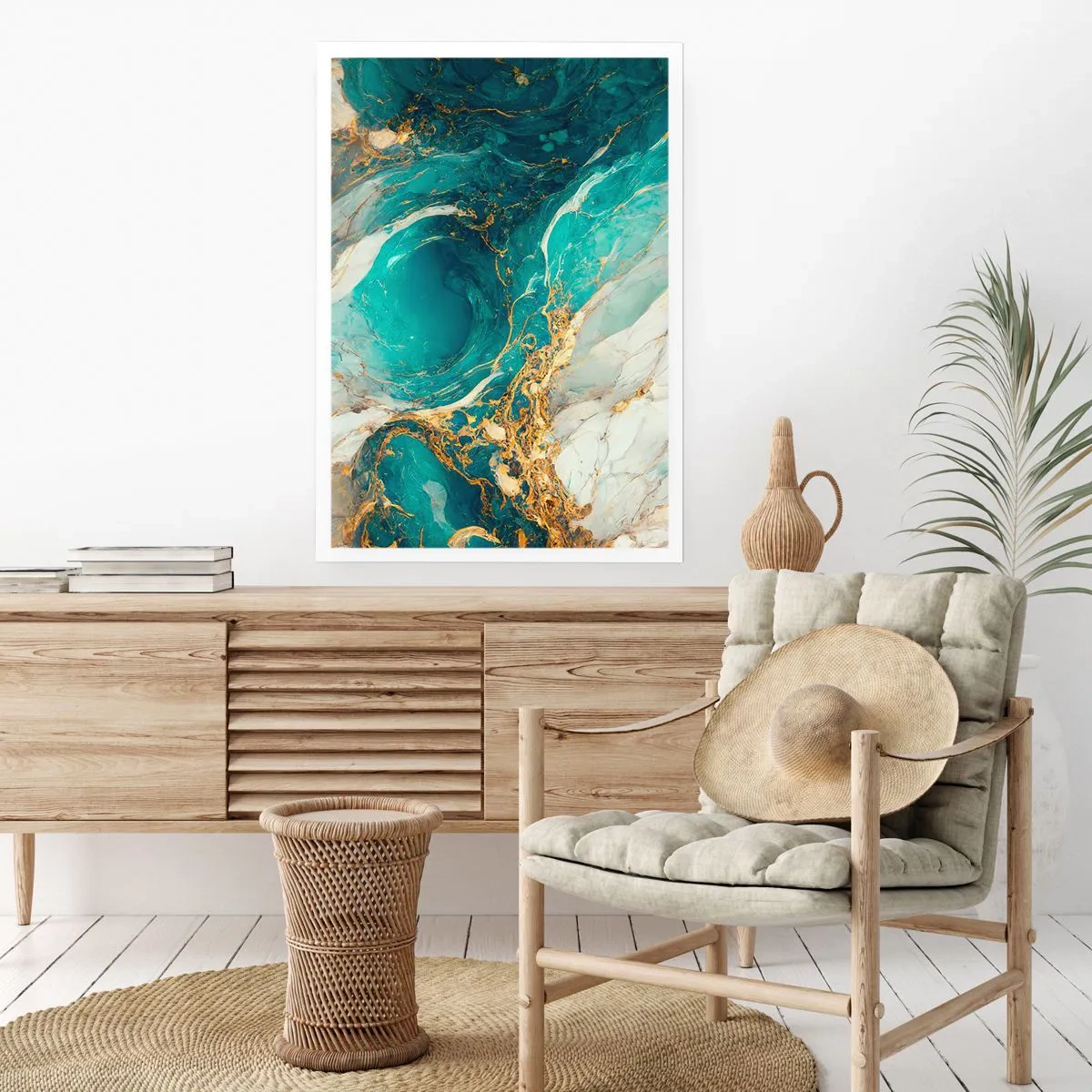 Poster - Komposition mit Goldadern - 30x40 cm