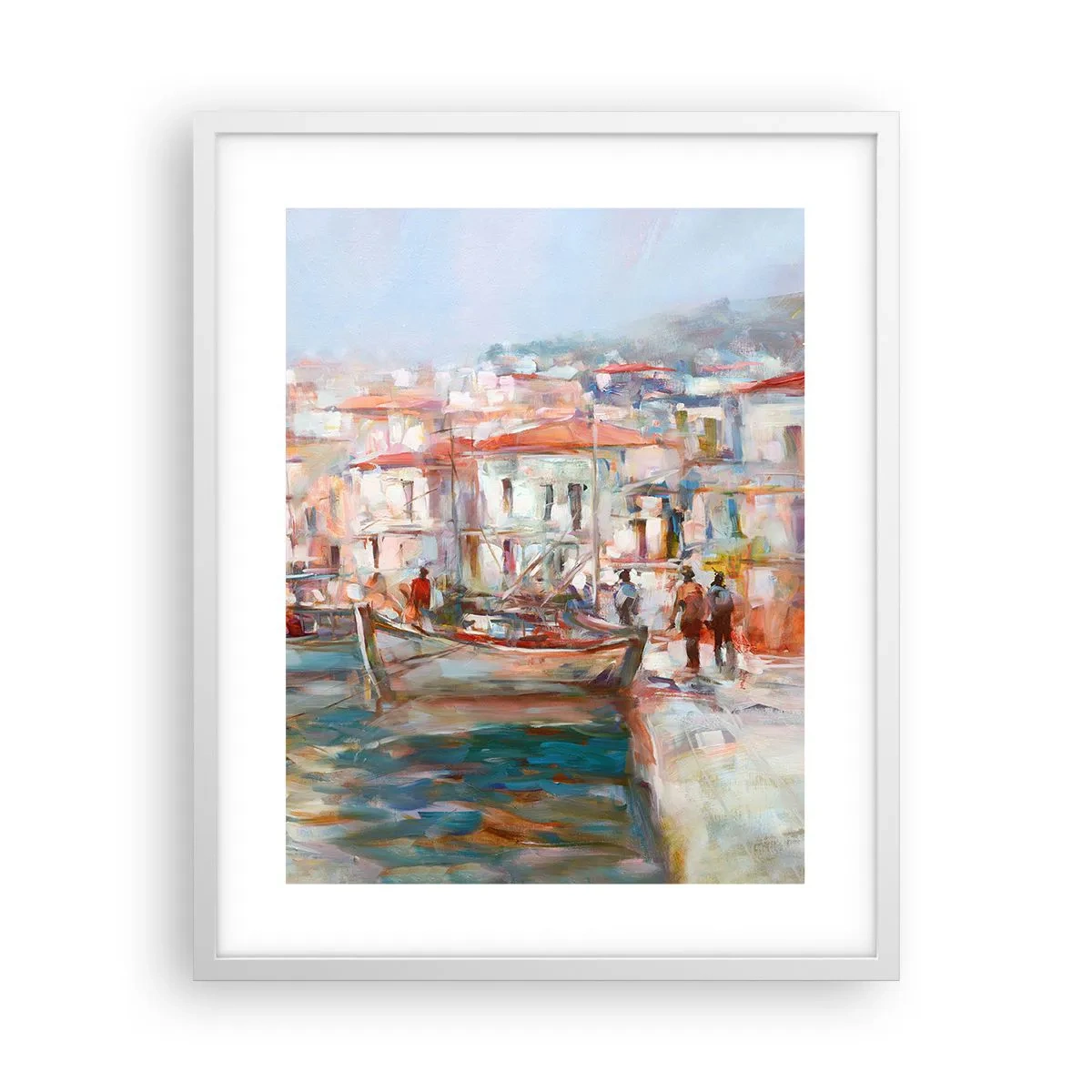 Poster in einem weißen Rahmen - Pastell-Sommerferien - 40x50 cm