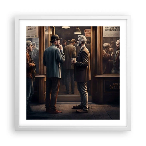 Poster in einem weißen Rahmen - Gute Zeit des Tages - 50x50 cm