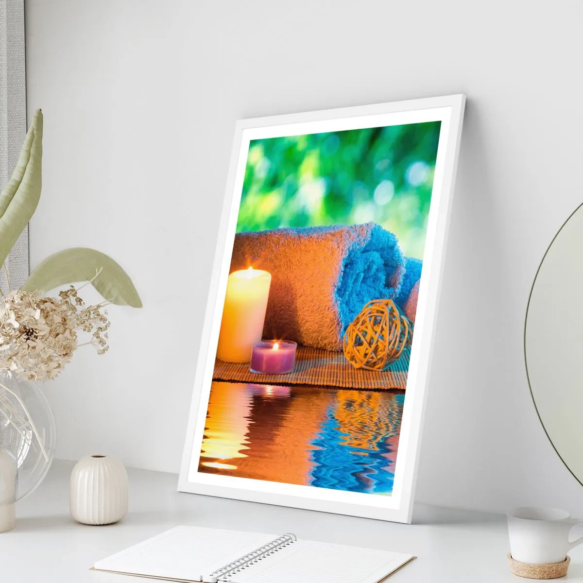 Poster in einem weißen Rahmen - Zeit für den Körper - 70x100 cm