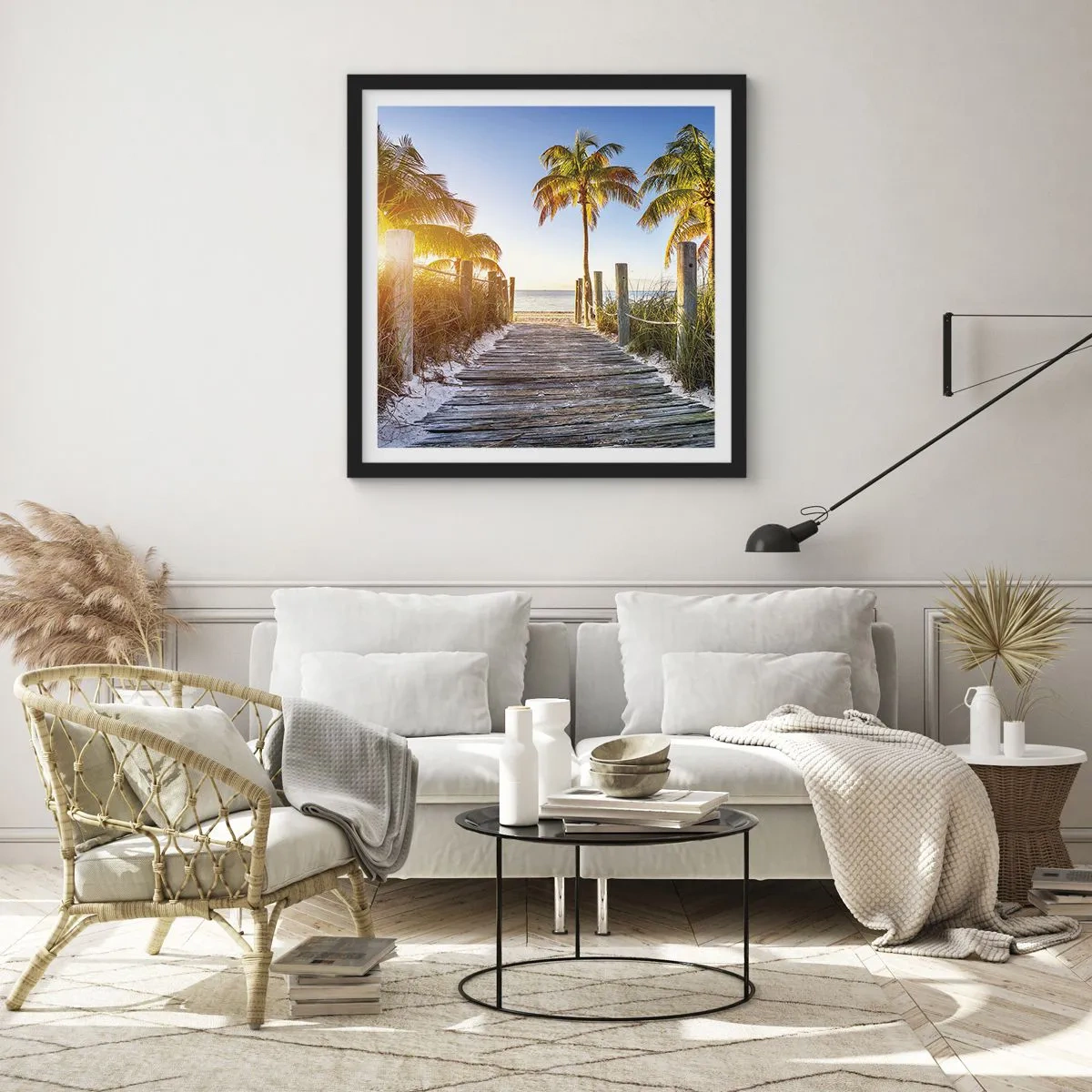 Poster in einem schwarzem Rahmen - Direkt ins Paradies - 40x40 cm