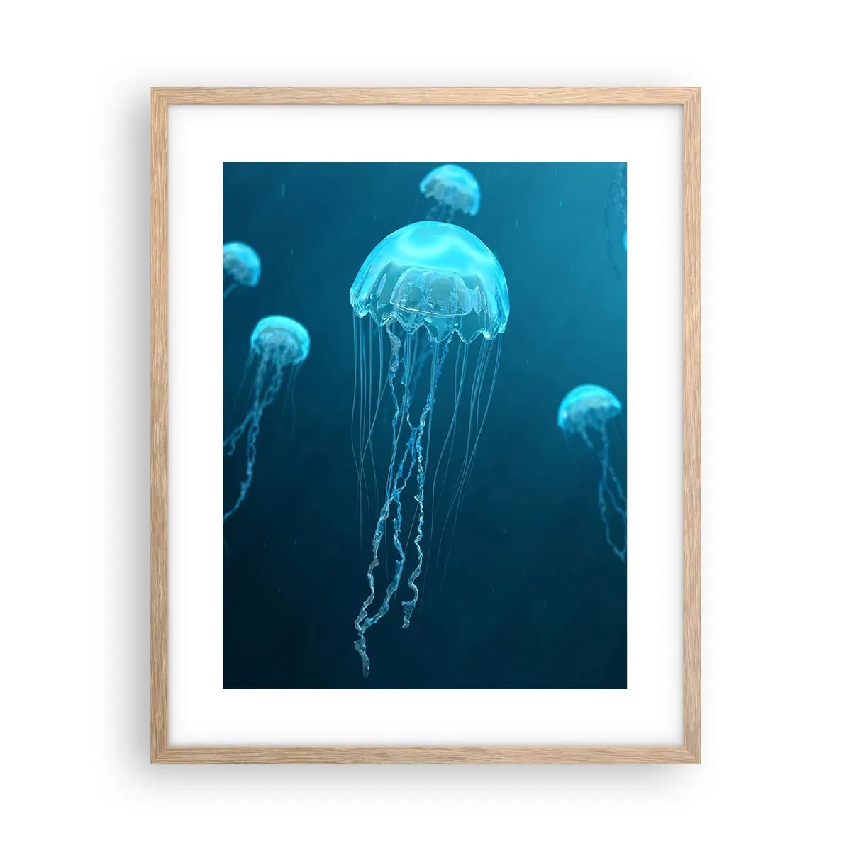 Poster in einem Rahmen aus heller Eiche - Ozeantanz - 40x50 cm