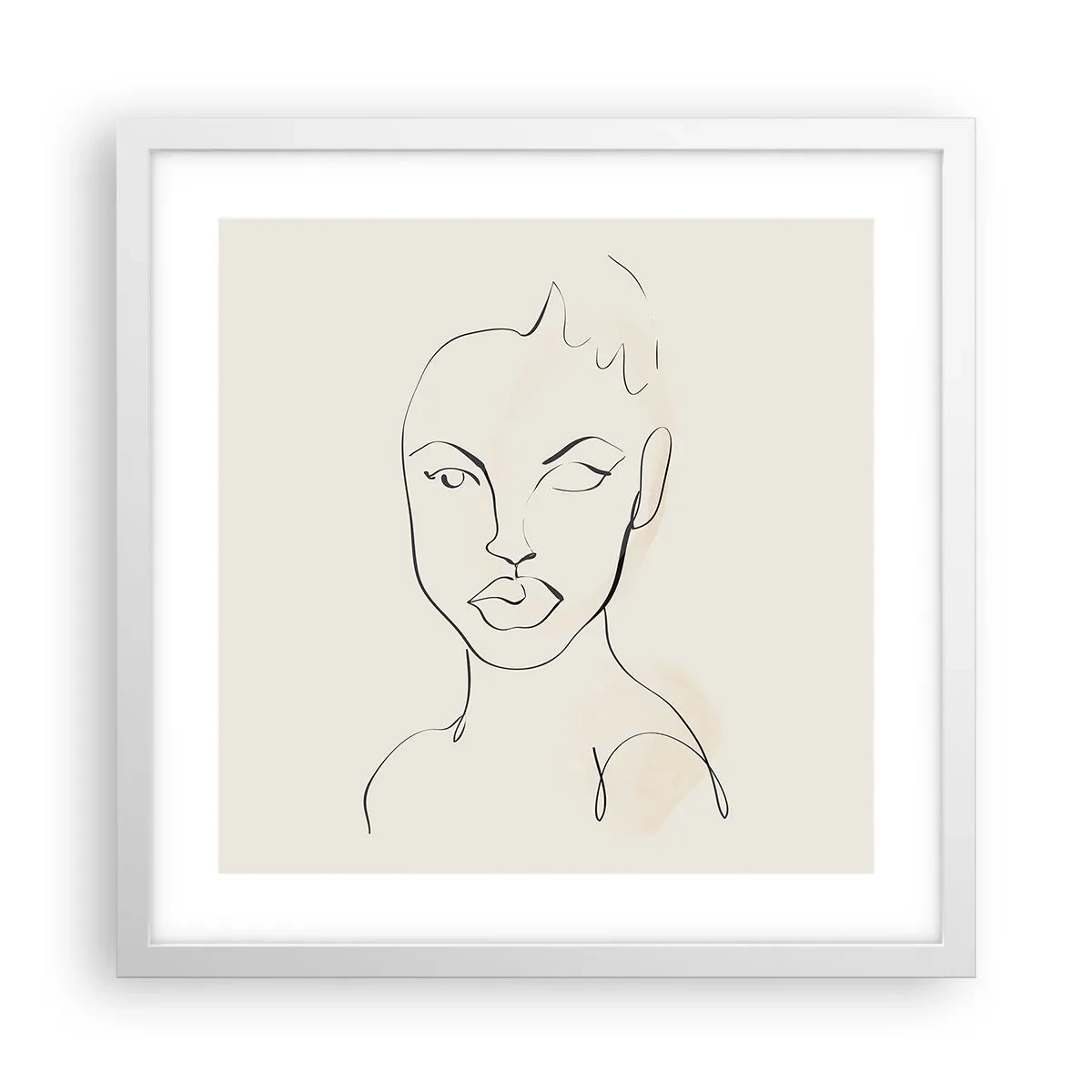 Poster in einem weißen Rahmen - Umriss der Sinnlichkeit - 40x40 cm