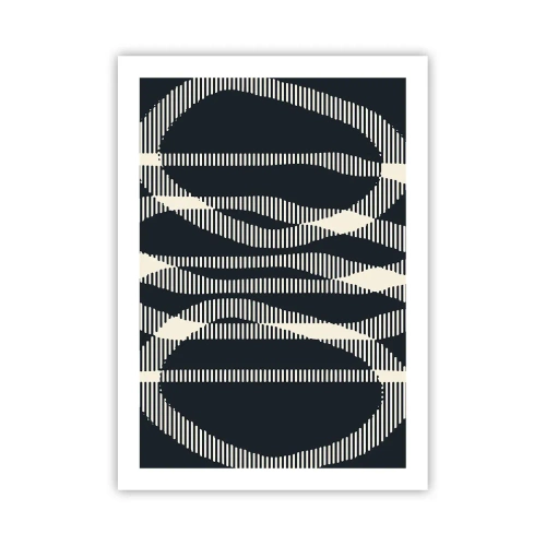 Poster - Abstraktes geometrisches Motiv in Schwarz-Weiß-Tönen - 50x70cm - Ein Versuch, die Dunkelheit zu durchbrechen - Moderne Wanddekoration für Wohnzimmer und Schlafzimmer ARTTOR