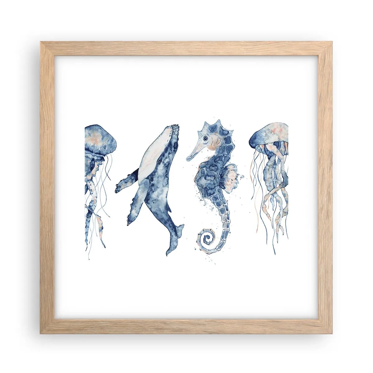 Poster in einem Rahmen aus heller Eiche - Meereswunder - 30x30 cm