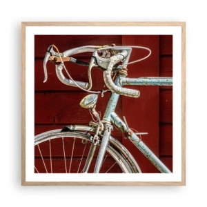 Poster in einem Rahmen aus heller Eiche - Geschaffen um zu siegen - 60x60 cm