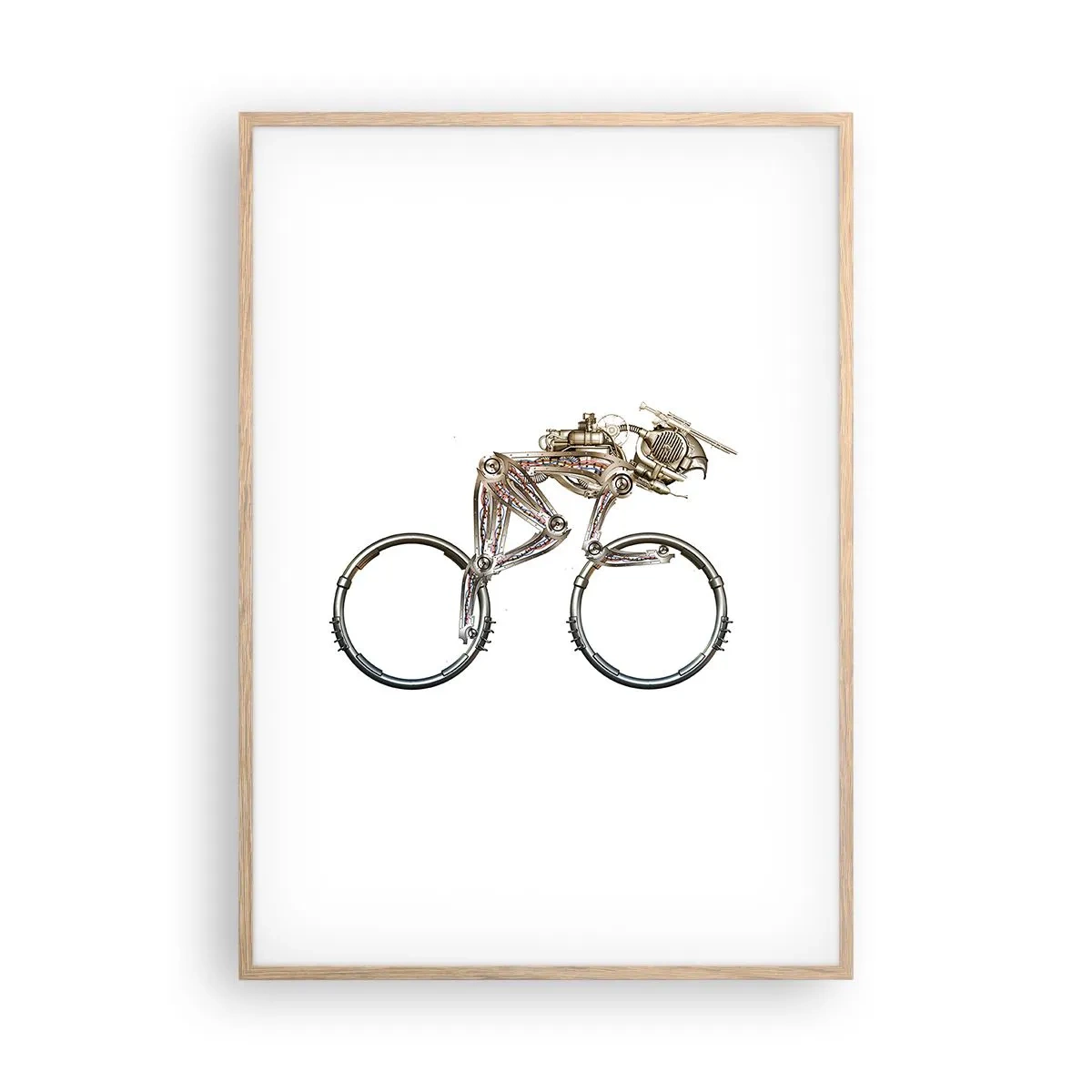 Poster in einem Rahmen aus heller Eiche - Eine tolle Maschine - 70x100 cm