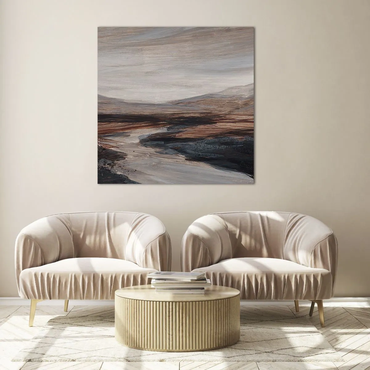 Glasbild - Bild auf glas - Ruhiges Tal - 70x70 cm