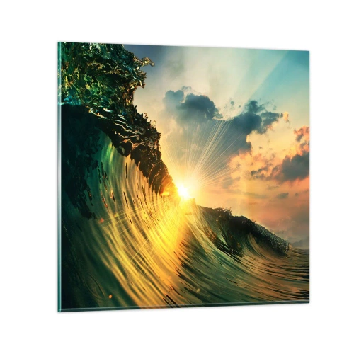 Glasbild - Bild auf glas - Surfer, wo bist du? - 70x70 cm